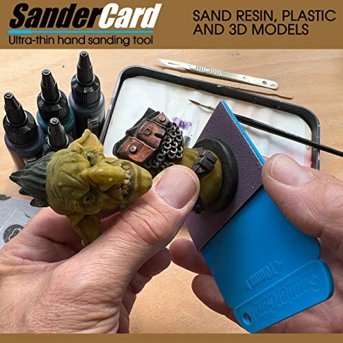 Hobby and Craft Hand Sander | Ultra-Thin, Sands & Files Wood, Card, Paint and Metal. Ideal tool for Woodworking, Crafting and Model Making | Includes